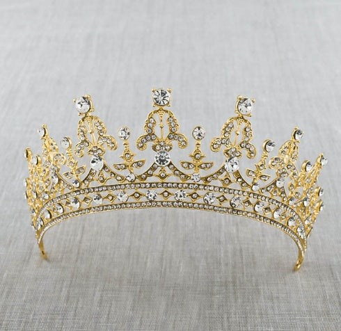 Baroque Luxury Crystal AB Bridal Crown for Women - Willy05Boutique