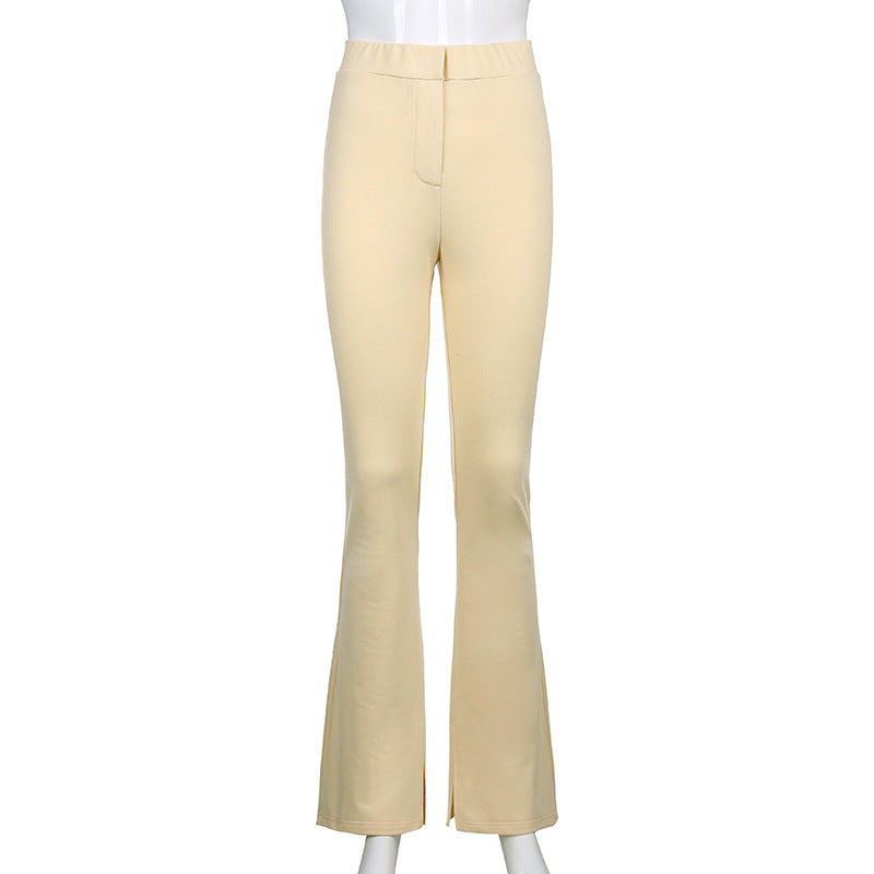 High waist skinny split casual pants for women - Willy05Boutique