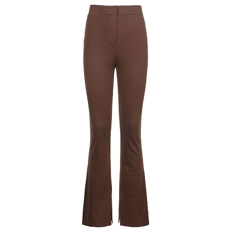 High waist skinny split casual pants for women - Willy05Boutique