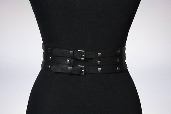 Sexy Body Women Black Leather Waist Belts