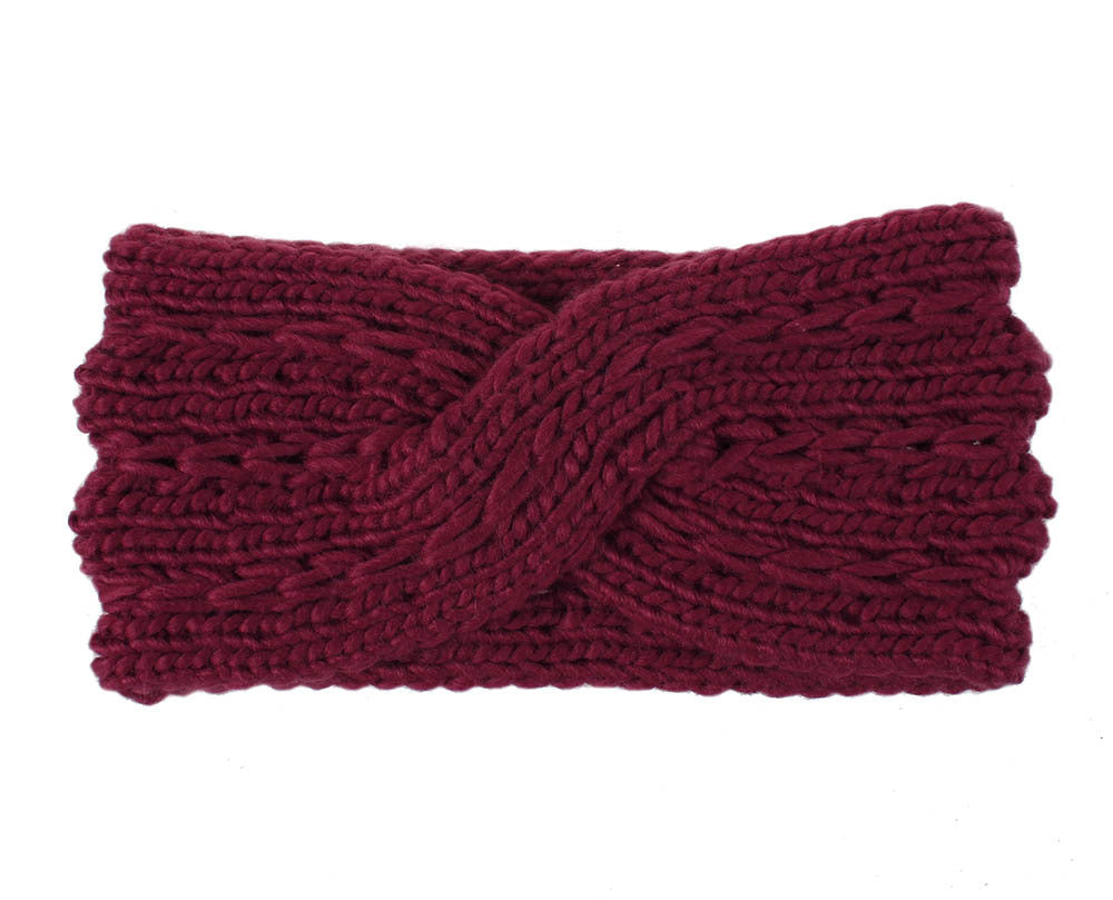 Acrylic Thick Diagonally Crossed Wool Knitted Headband for Women - Willy05Boutique