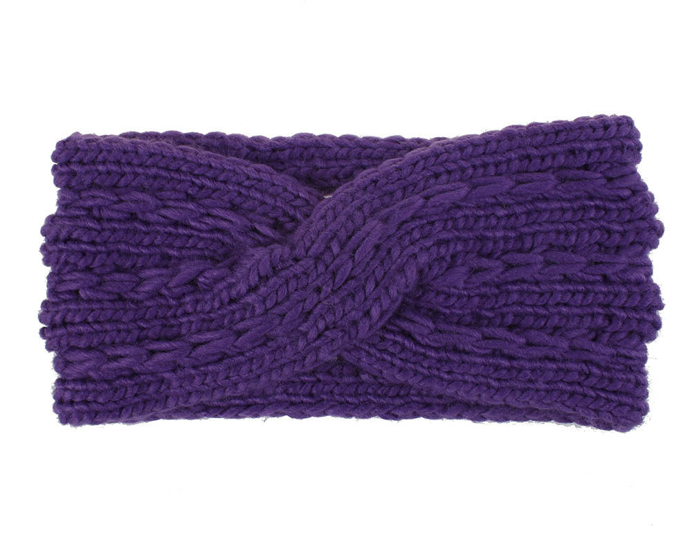 Acrylic Thick Diagonally Crossed Wool Knitted Headband for Women - Willy05Boutique