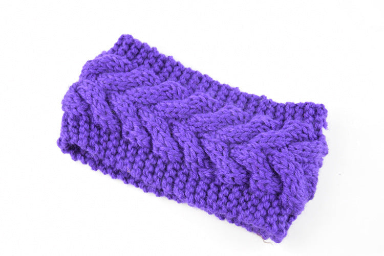 Acrylic Thick Diagonally Crossed Wool Knitted Headband for Women - Willy05Boutique