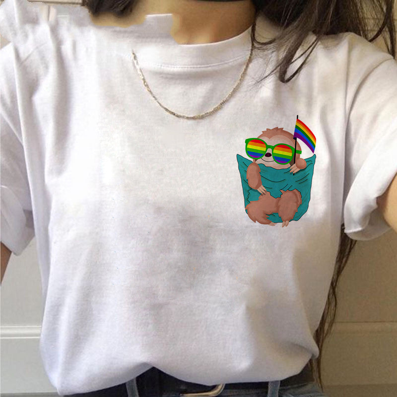 Sloth Kawaii Printed Women T-shirts - Willy05Boutique