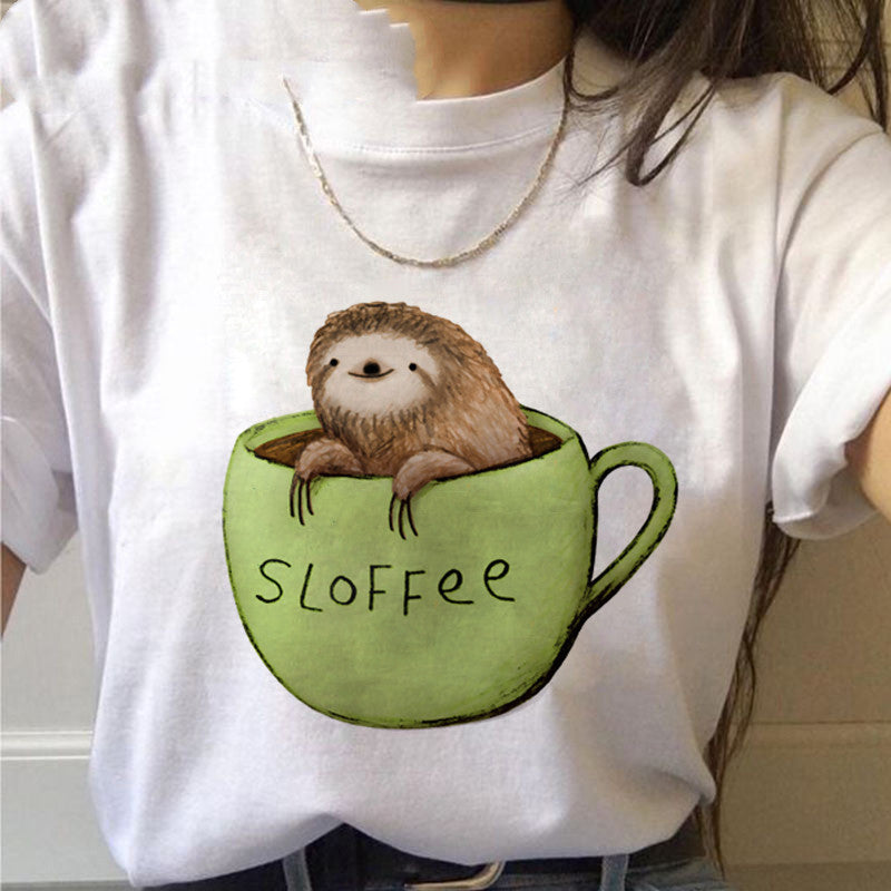 Sloth Kawaii Printed Women T-shirts - Willy05Boutique