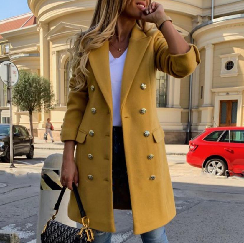 Woolen Lapel coat with Double-breasted Design - Willy05Boutique