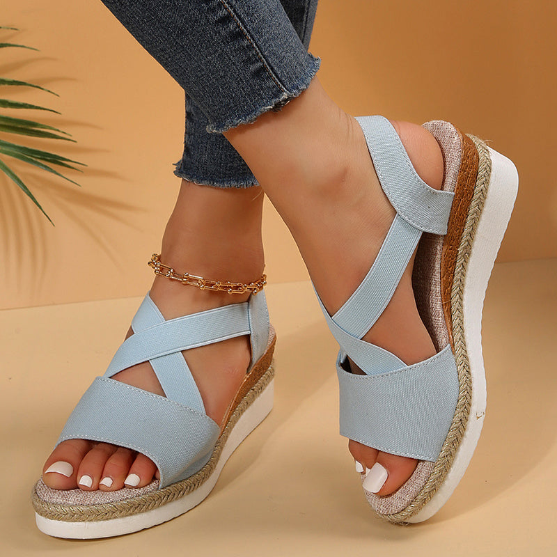 Cross-strap Wedge Sandals for Women