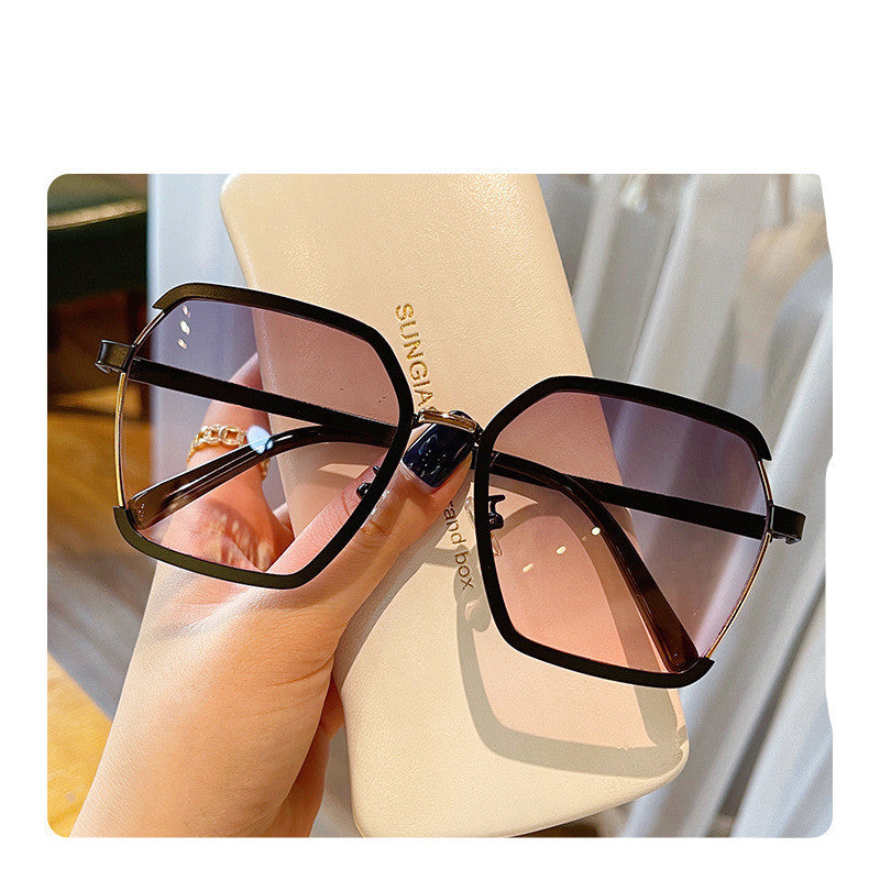 Uv400 Outdoor Oversize Metal Square Sunglasses for Women - Willy05Boutique