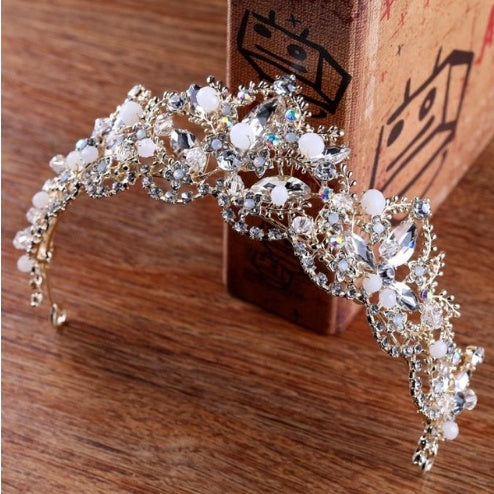 Baroque Luxury Crystal AB Bridal Crown for Women - Willy05Boutique