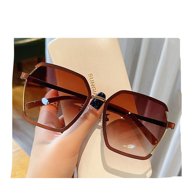 Uv400 Outdoor Oversize Metal Square Sunglasses for Women - Willy05Boutique