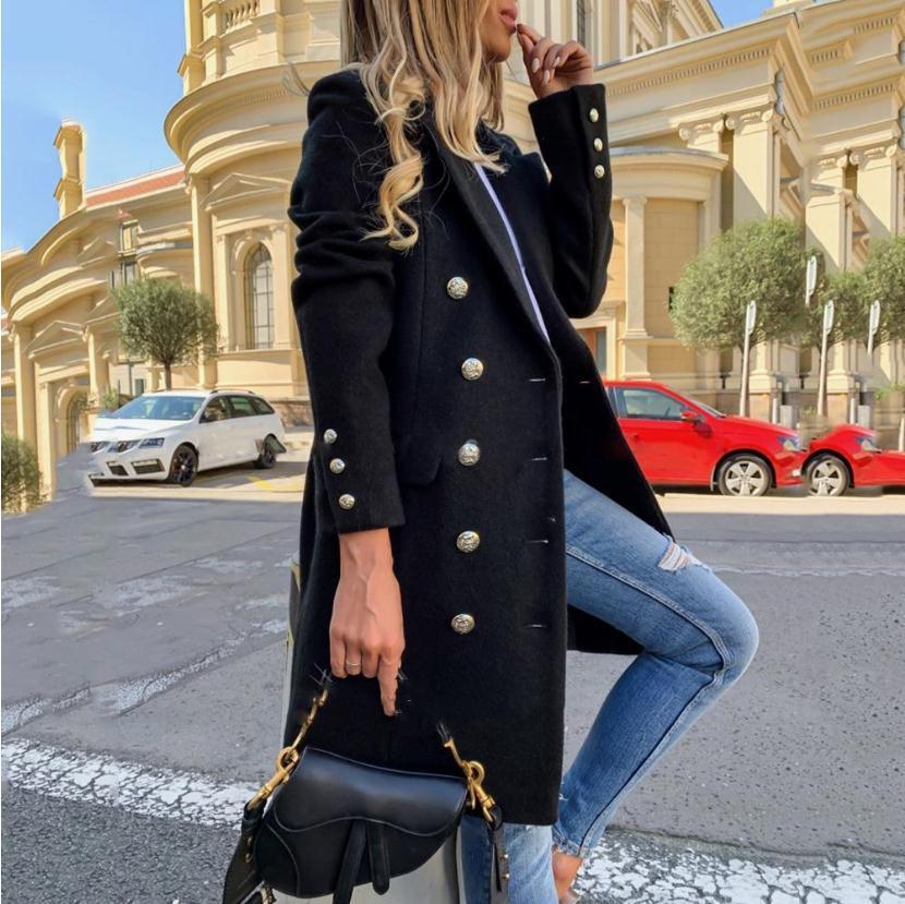 Woolen Lapel coat with Double-breasted Design - Willy05Boutique