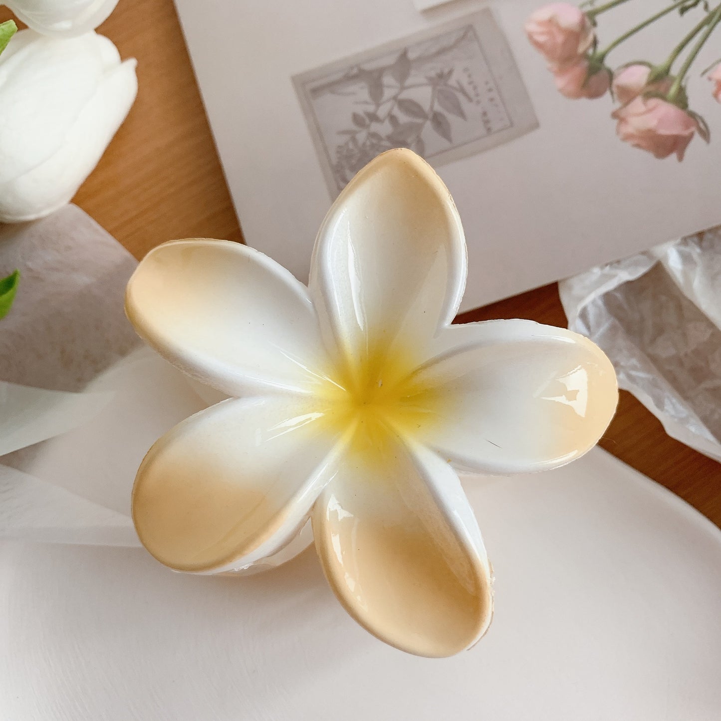 Muweordy Plumeria Flower Hair Clips for Women - Willy05Boutique