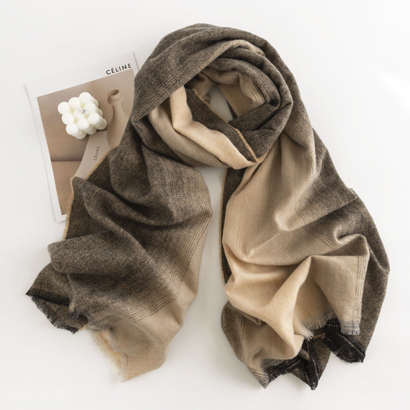 Women's Simple Casual Style Tassel Warm Scarf