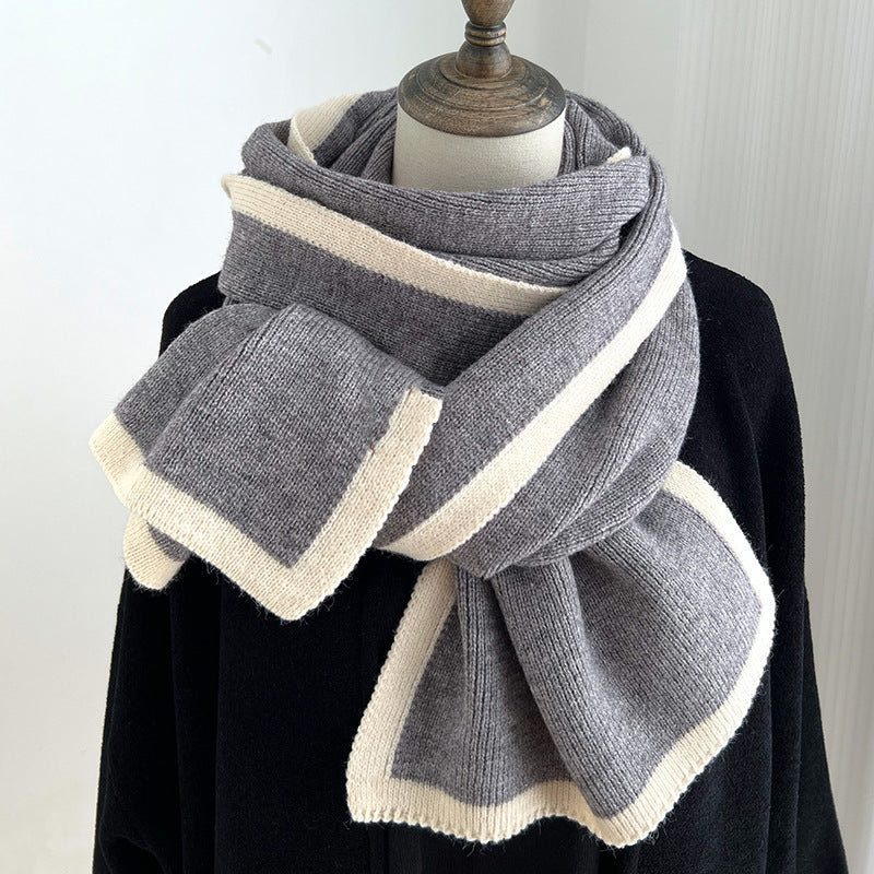 Knitted Wool Color Matching Scarf