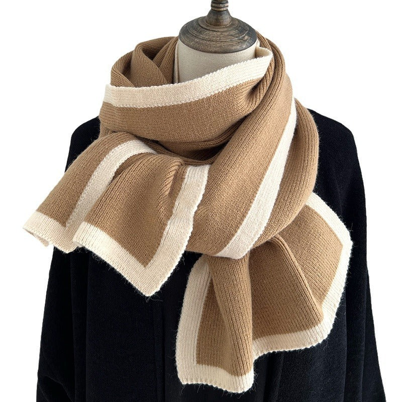 Knitted Wool Color Matching Scarf