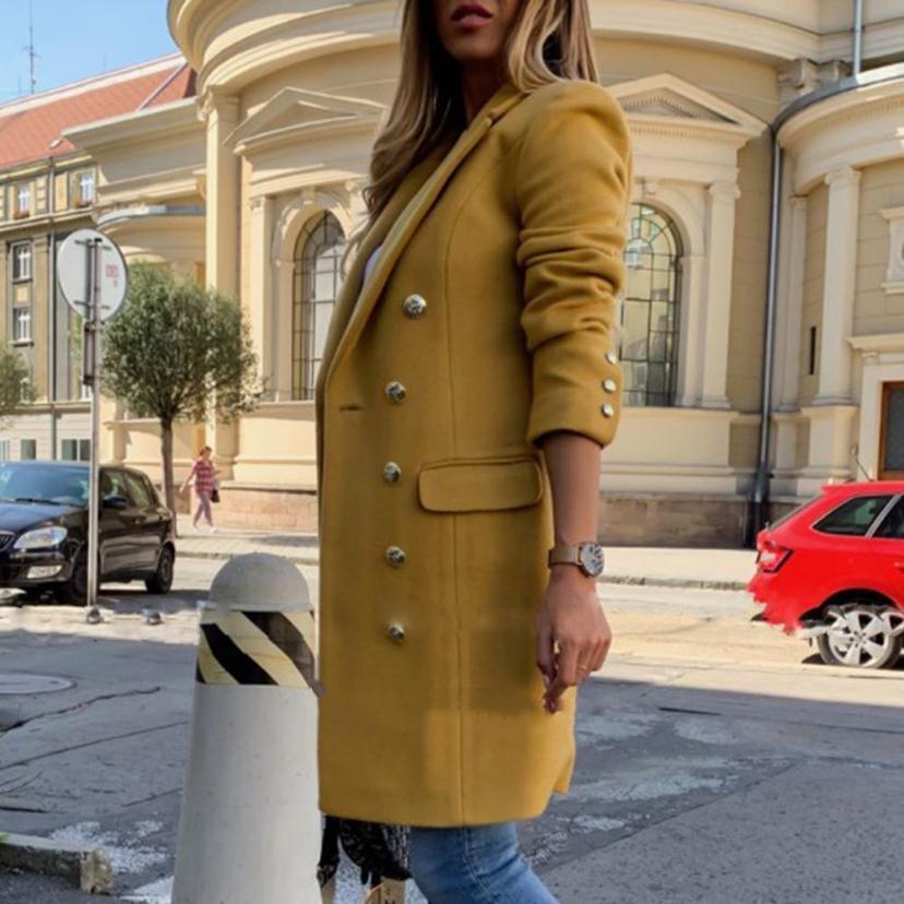 Woolen Lapel coat with Double-breasted Design - Willy05Boutique