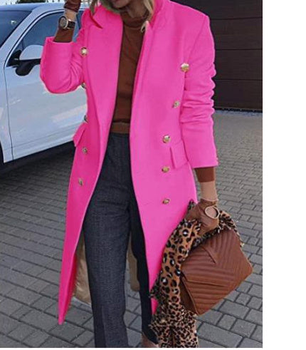 Woolen Lapel coat with Double-breasted Design - Willy05Boutique