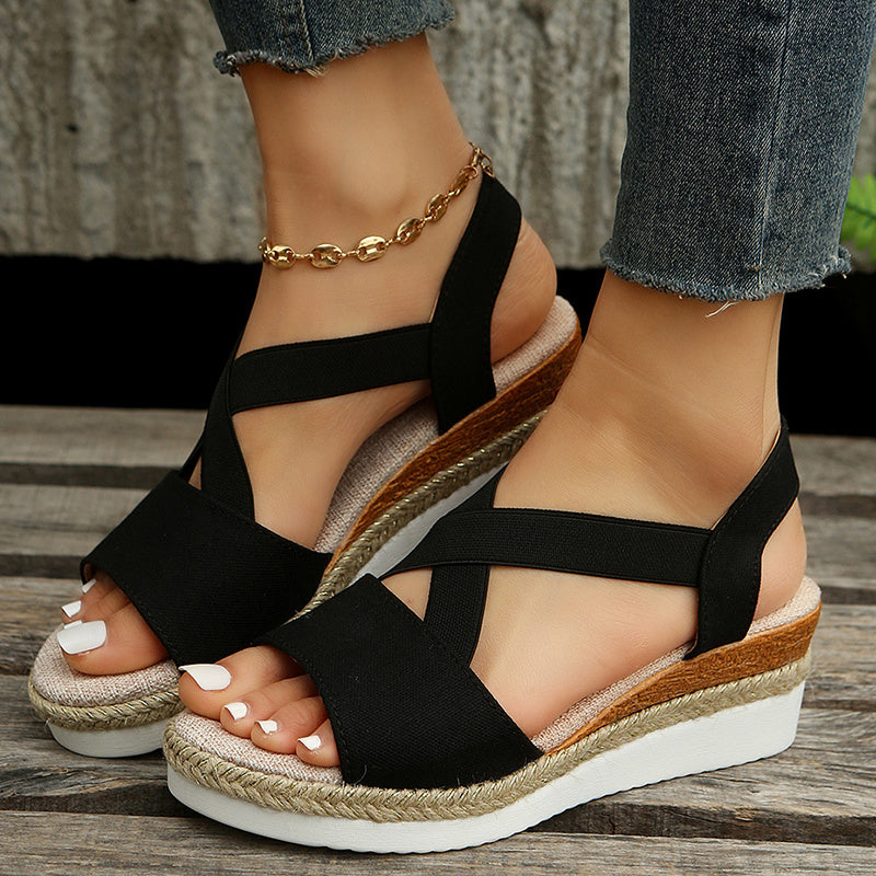 Cross-strap Wedge Sandals for Women