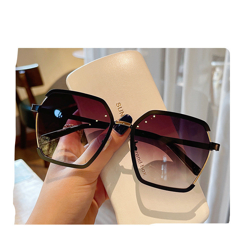 Uv400 Outdoor Oversize Metal Square Sunglasses for Women - Willy05Boutique