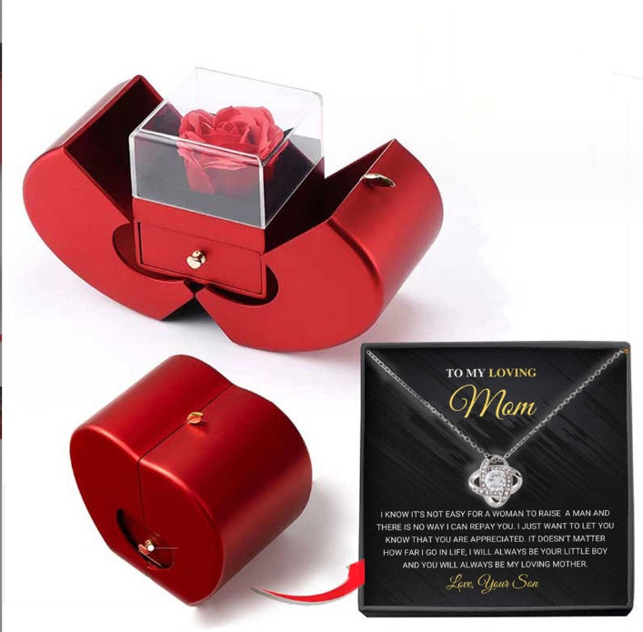 Jewelry Box with Artificial Flower Rose Flower Jewelry Box - Willy05Boutique