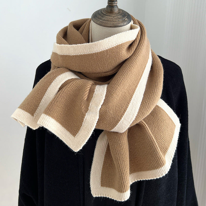 Knitted Wool Color Matching Scarf