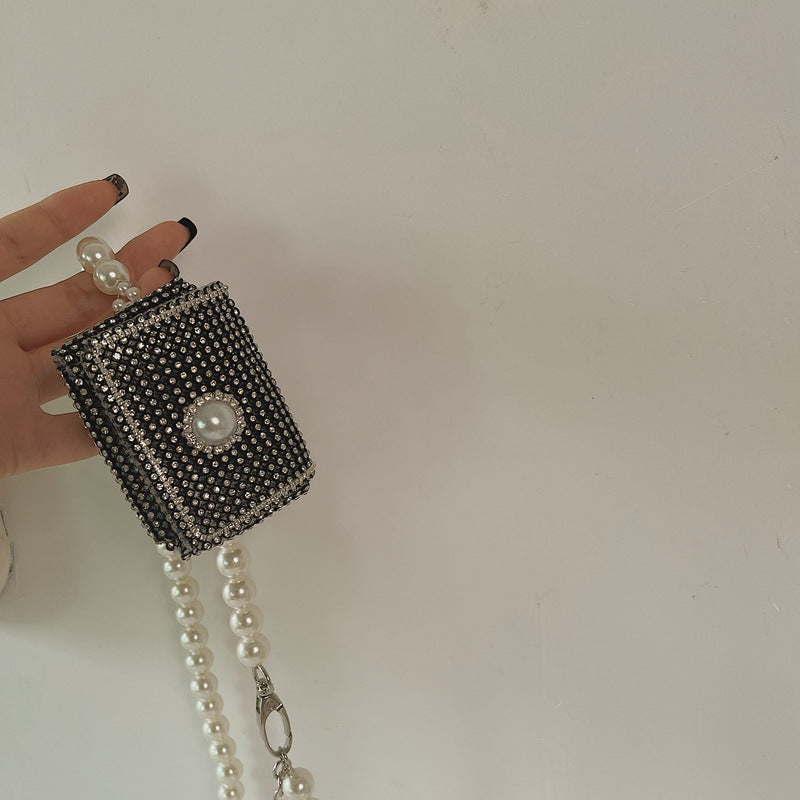 Fashion Belt Rhinestone Mini Crossbody Bag Vintage Waist Bag for Women