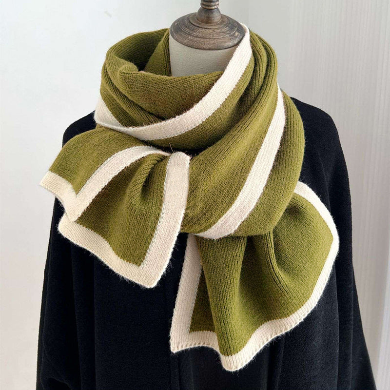 Knitted Wool Color Matching Scarf