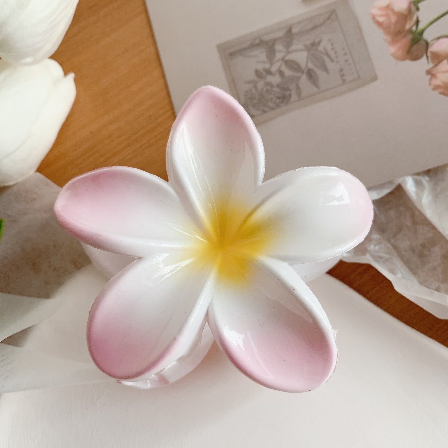 Muweordy Plumeria Flower Hair Clips for Women - Willy05Boutique