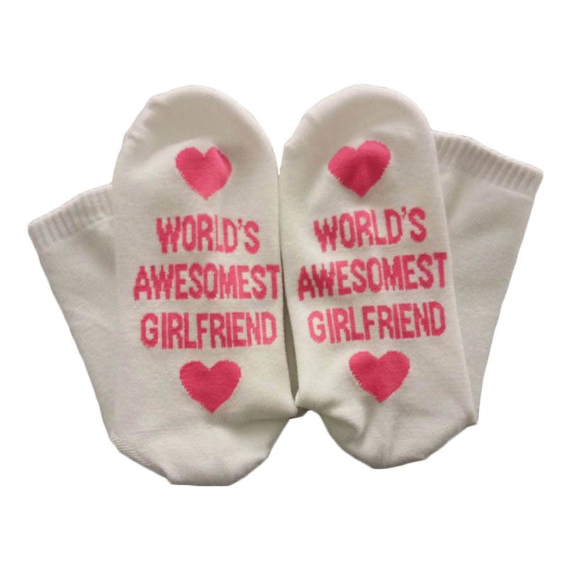 Unisex Men Women Cotton Socks with Printing Letter