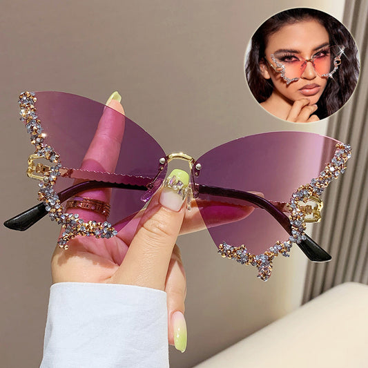 Luxury Diamond Butterfly Sunglasses for Women
