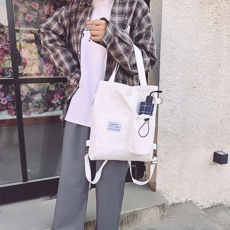 Harajuku Canvas Students Handbag with Pockets for Women - Willy05Boutique