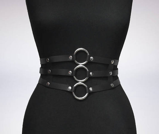 Sexy Body Women Black Leather Waist Belts
