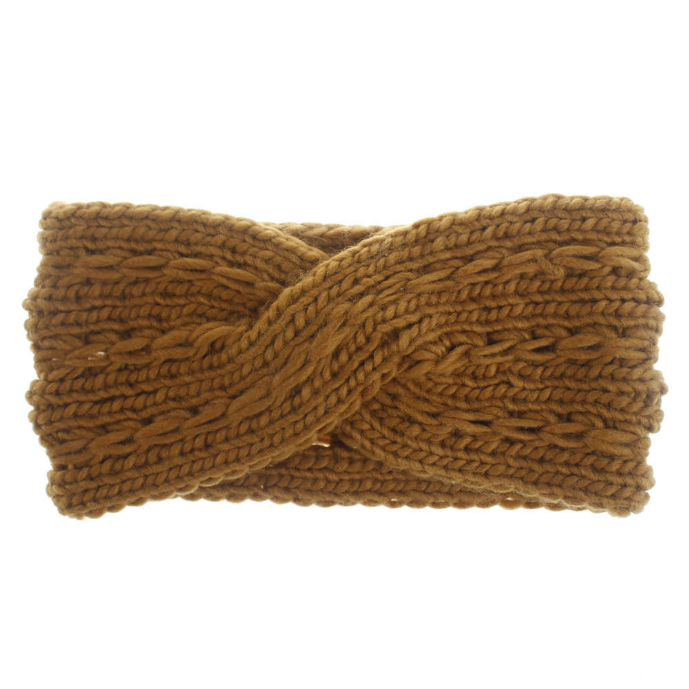 Acrylic Thick Diagonally Crossed Wool Knitted Headband for Women - Willy05Boutique