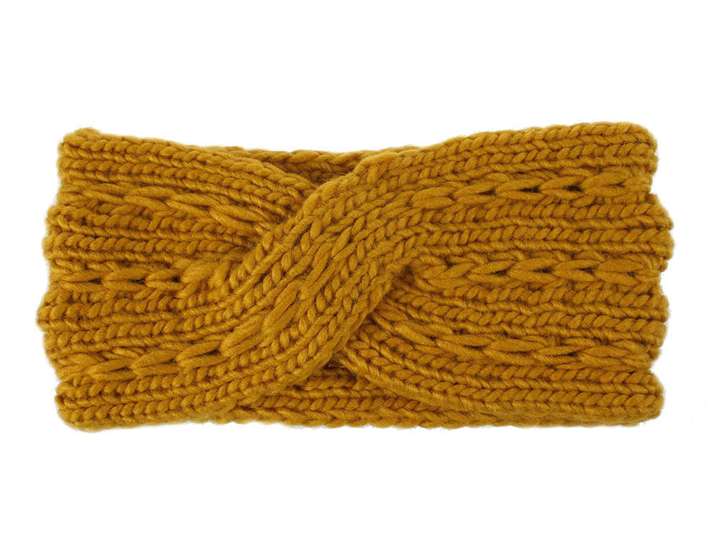 Acrylic Thick Diagonally Crossed Wool Knitted Headband for Women - Willy05Boutique