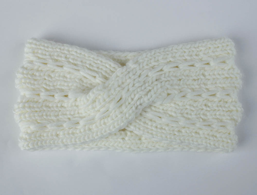 Acrylic Thick Diagonally Crossed Wool Knitted Headband for Women - Willy05Boutique