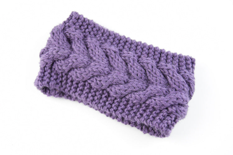 Acrylic Thick Diagonally Crossed Wool Knitted Headband for Women - Willy05Boutique