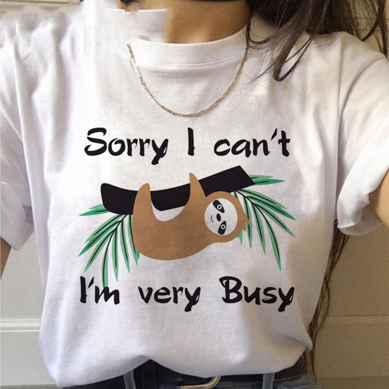 Sloth Kawaii Printed Women T-shirts - Willy05Boutique