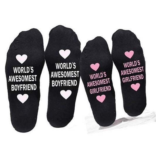 Unisex Men Women Cotton Socks with Printing Letter