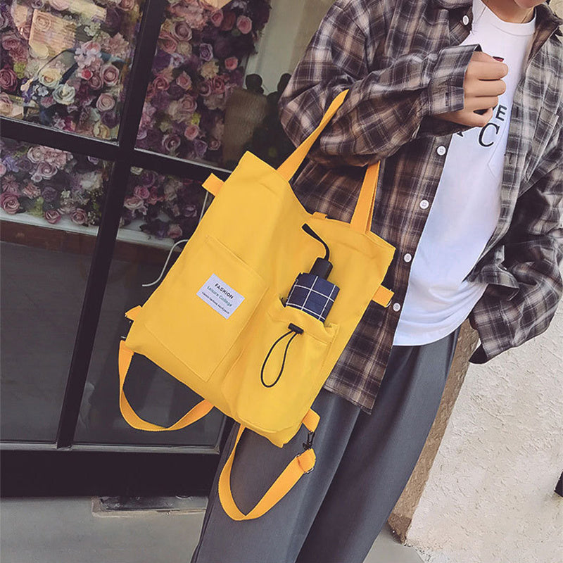 Harajuku Canvas Students Handbag with Pockets for Women - Willy05Boutique