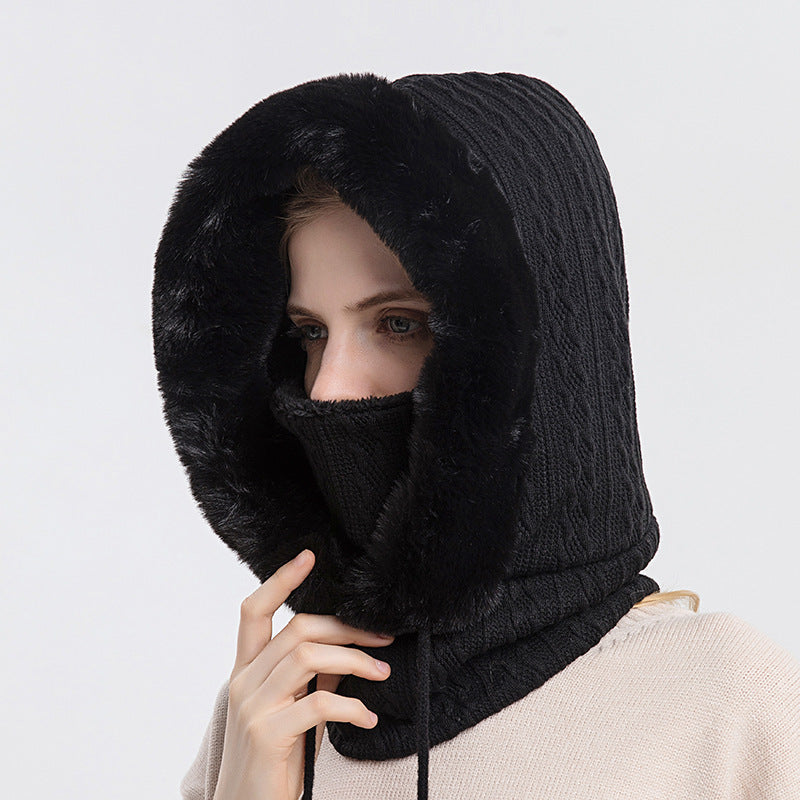 Warm Windproof Knit Hats Hooded with Scarf for Women - Willy05Boutique