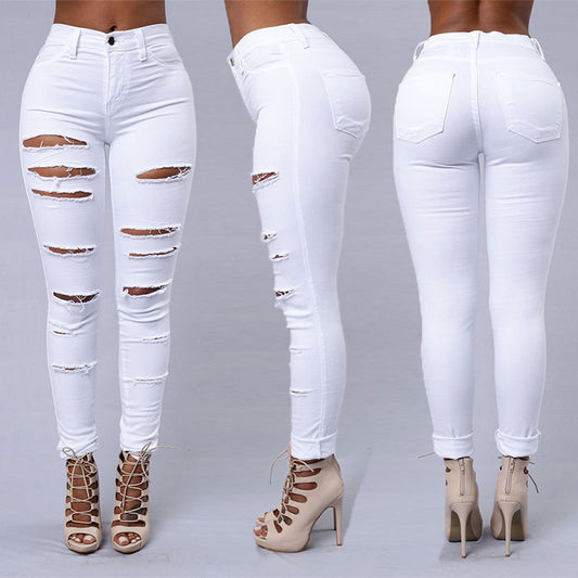 Ripped High Waist Skinny Jeans for women
