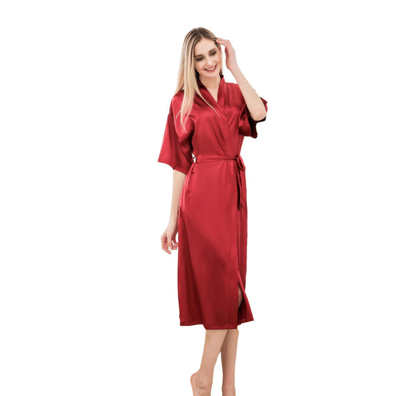 Long Bride Satin Kimono robe for Women - Willy05Boutique
