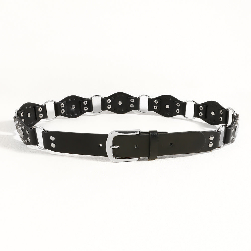 Riveted Metal Buckle Punk Hip Hop Fashion Vintage Belts
