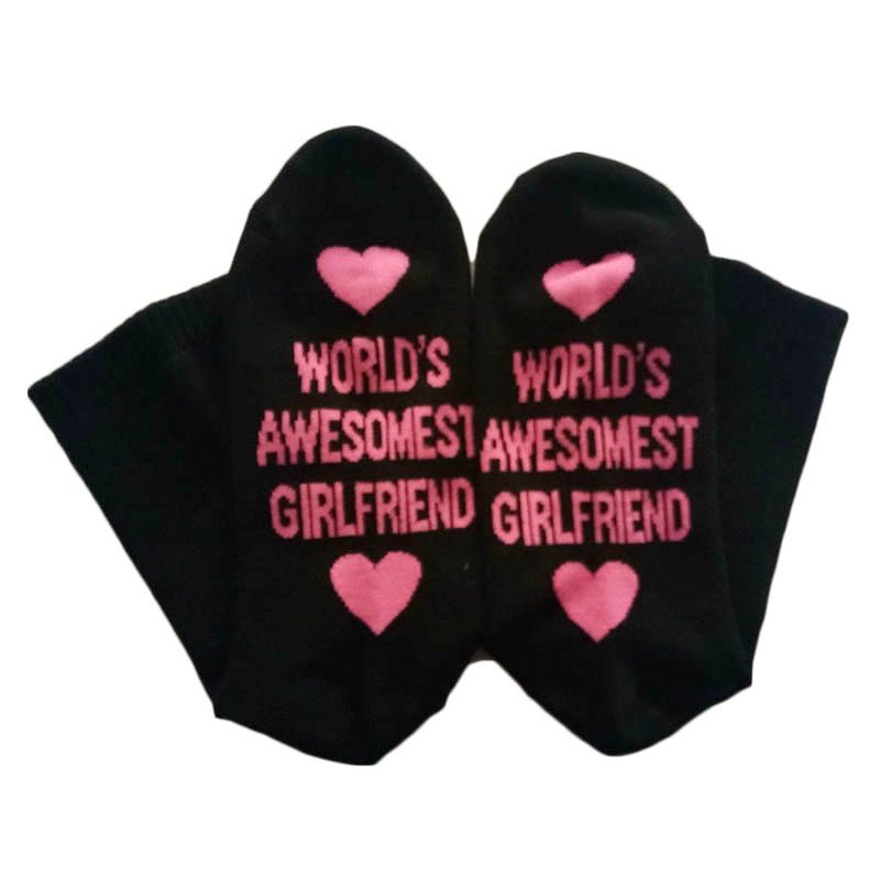 Unisex Men Women Cotton Socks with Printing Letter