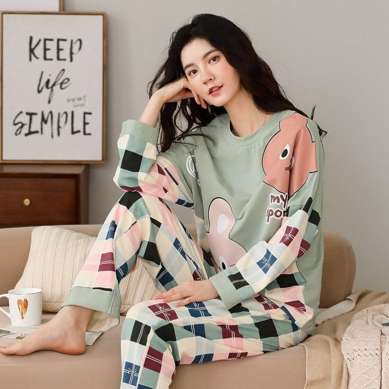 2 Piece Pajamas Set with cute cartoon print for Women - Willy05Boutique