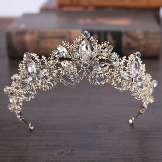 Baroque Luxury Crystal AB Bridal Crown for Women