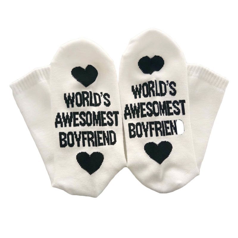 Unisex Men Women Cotton Socks with Printing Letter