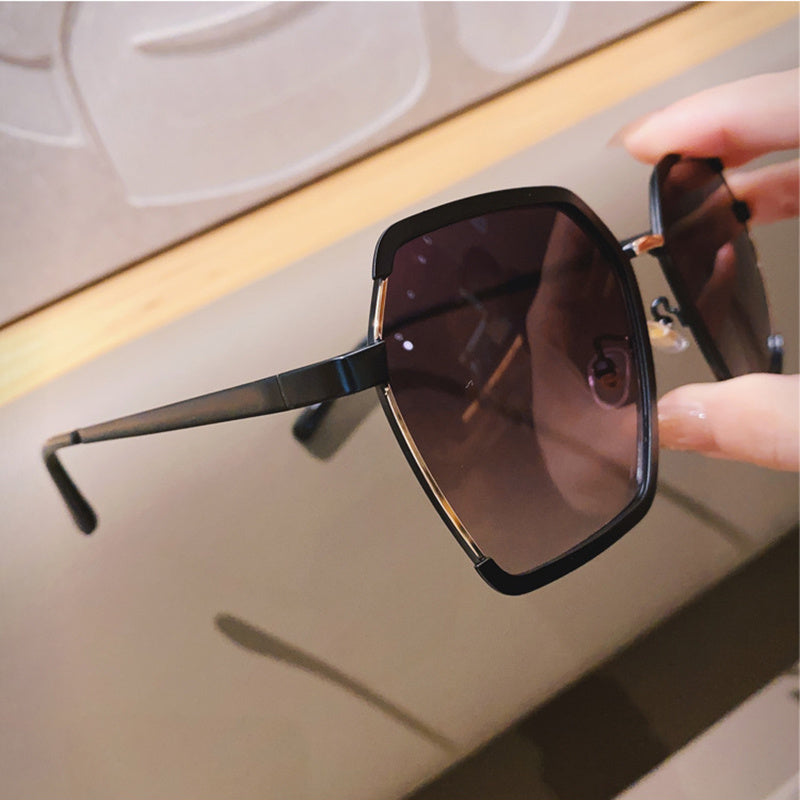 Uv400 Outdoor Oversize Metal Square Sunglasses for Women - Willy05Boutique