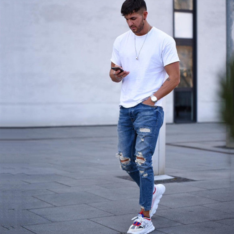 Skinny Hole jeans for men - Willy05Boutique