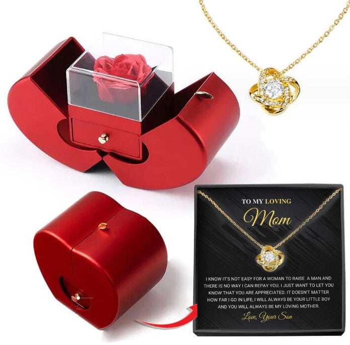 Jewelry Box with Artificial Flower Rose Flower Jewelry Box - Willy05Boutique
